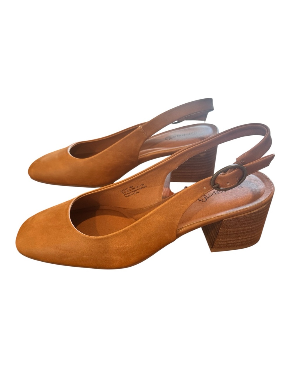 NWT BareTraps Ester in Light Almond - Fault Shown in Photos